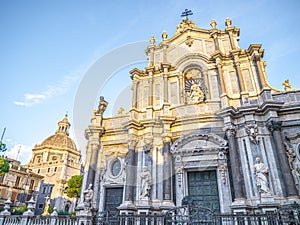 Cattedrale di Sant`Agata. Piazza del Duomo, Square in Catania, Italy.