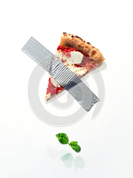 Cattelan taped pizza slice