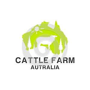 Cattle australia farm logo design