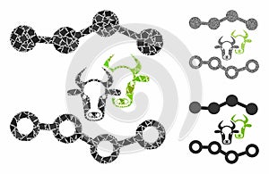 Cattle dotted charts Mosaic Icon of Unequal Elements
