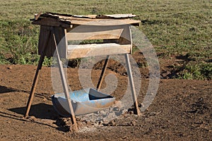 Cattle feeders on the farm