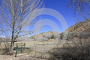 Cattle gate on New Mexico ranch