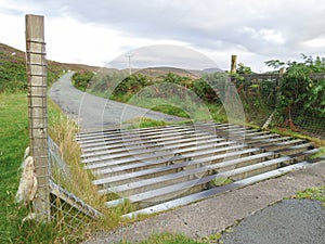 Cattle grid in the Scottish Highlands WB DN