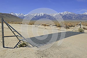 Cattle Guard in Road on Ranch in American West