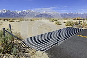 Cattle Guard in Road on Ranch in American West