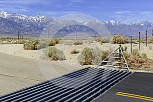 Cattle Guard in Road on Ranch in American West