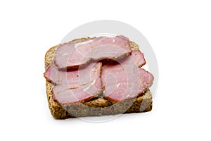 Cattle ham on toast bread