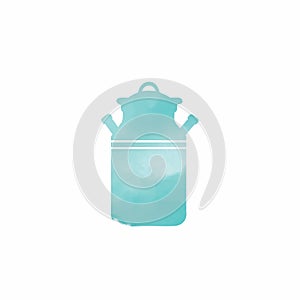 Cattle milk water color style logo and icon