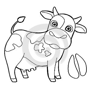 Cattle with paw print Coloring Pages vector