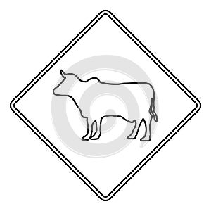 Cattle road sign