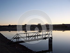 Catwalk over lagoon