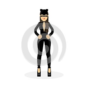 Catwoman costume on white.