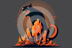 Catzilla vector illustration