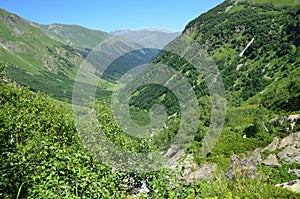 The Caucasian biosphere reserve, valley of river Imeretinka in summer in august