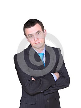 Caucasian businessman - in pensiveness condition. photo