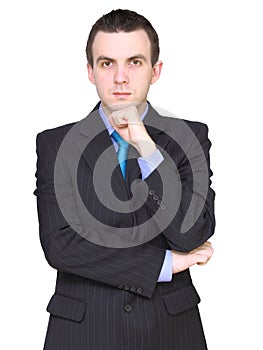 Caucasian businessman - in pensiveness condition. photo