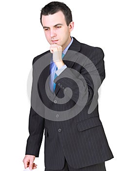 Caucasian businessman - in pensiveness condition. photo