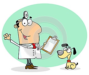 Caucasian cartoon canine veterinarian man photo