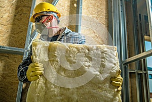 Worker with Wool Insulation