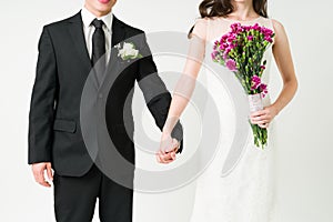 Caucasian couple in love marrying photo