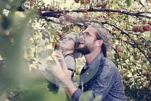 Caucasian dad having fun with daughter