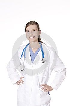 Beautiful Caucasian woman doctor or nurse
