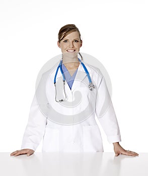 Beautiful Caucasian woman doctor or nurse