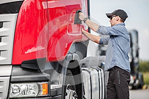 Driver and His Semi Truck