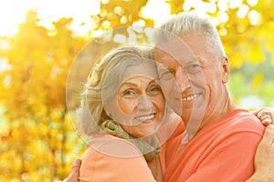 Caucasian elderly couple