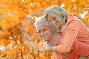 Caucasian elderly couple