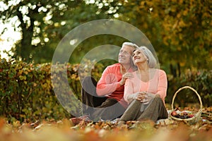 Caucasian elderly couple