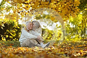 Caucasian elderly couple