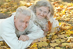 Caucasian elderly couple