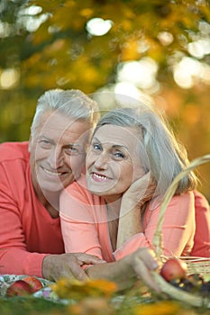 Caucasian elderly couple