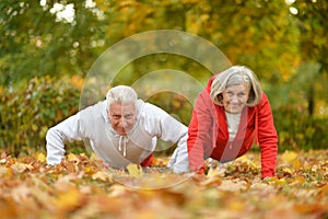 Caucasian elderly couple