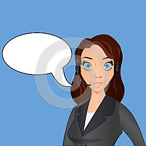 Caucasian female operator of technical support