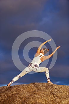 Caucasian fitness woman practicing yoga