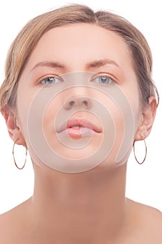 Caucasian girl with soft facial mask