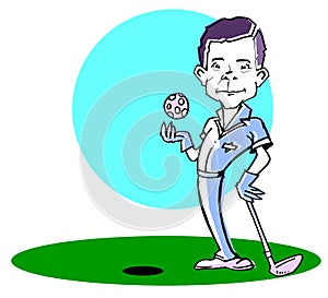 Golfer Man Cartoon photo
