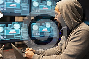 Caucasian Male Developer Debugging Code in Night Office