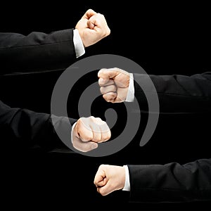 Caucasian male hand in a business suit isolated