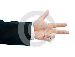 Caucasian male hand composition isolated