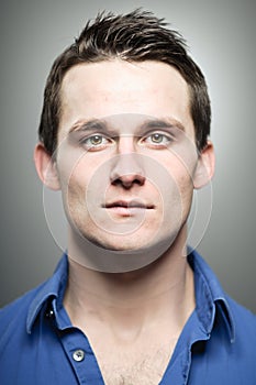 Caucasian Man Blank Expression Profile Portrtait