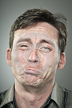 Caucasian Man Crying Portrait
