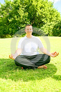 Caucasian Man Doing Meditate
