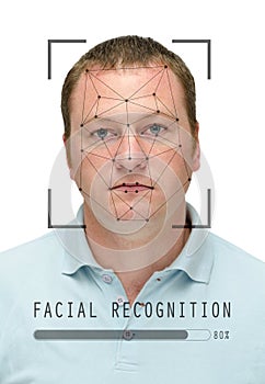 Caucasian man with facial recognition frame