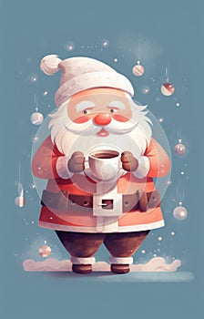 caucasian man mug christmas male merry home santa cute claus holiday. Generative AI.