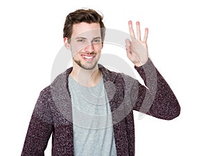 Caucasian man with ok sign