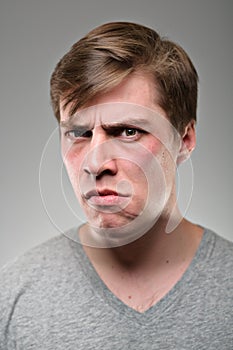 Caucasian Man Scowling Portrtait