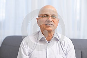 Caucasian old senior stress upset male